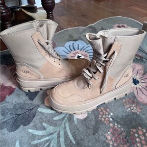 UGG Beige and Tan High-Top Boots